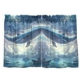thumbnail image 7 of Yayeee Kitchen Curtains Light Filtering 27"x36" Rod Pocket Short Cafe Window Panel, Night Floating Whale, 7 of 7