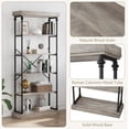 thumbnail image 2 of Qinaqin 74-Inch Industrial 6-Tier Book Rack con Metálico Frame y de Profundidad Madera Shelves Ideal Organizador Almacenamiento para Hogar Oficina Living Sala o Kitchen (Gray), 2 of 7