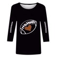 thumbnail image 4 of Heisall Womens Tops 3/4 Sleeve Round Neck Loose Casual Fashion T-Shirts Rugby Print, 4 of 4