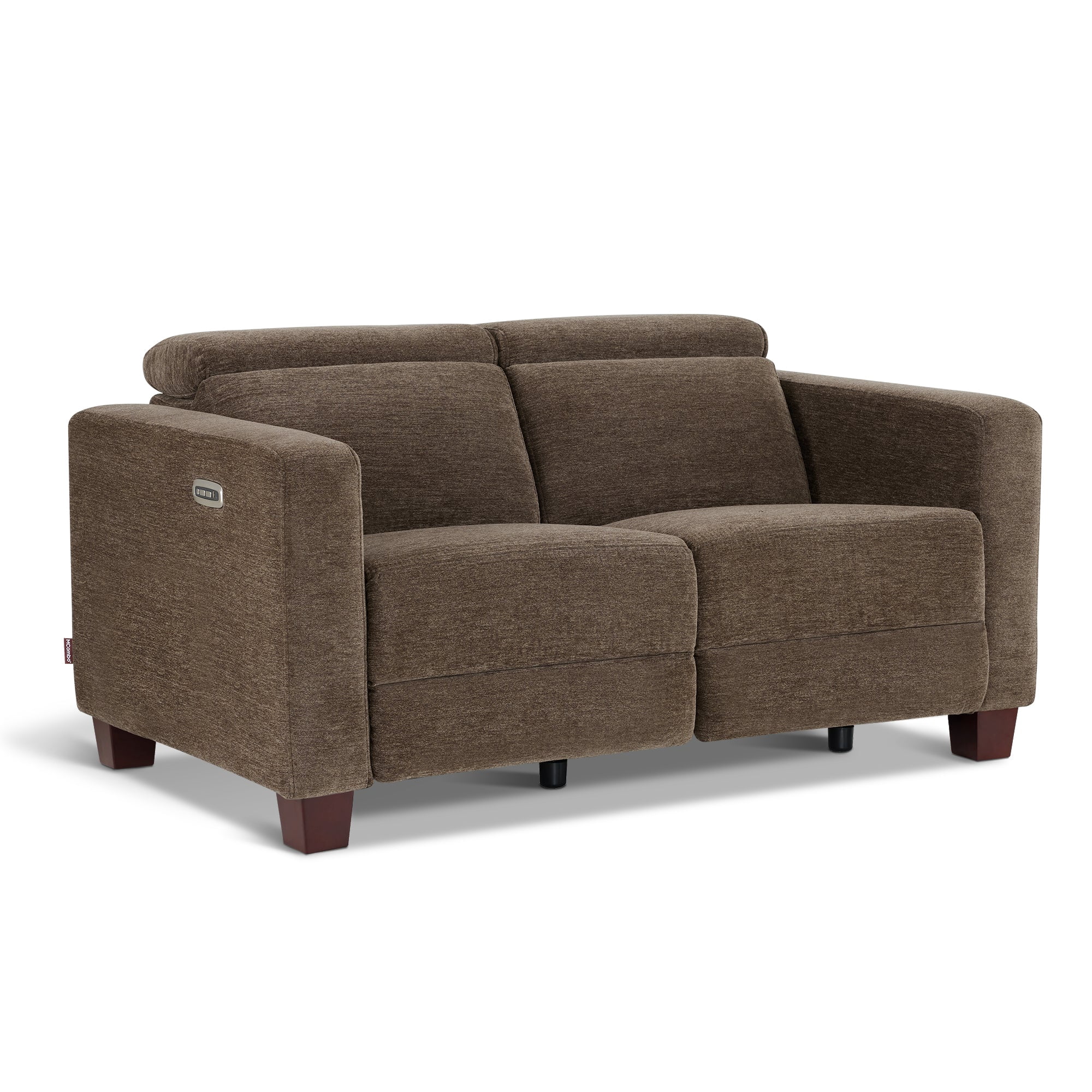 MCombo 62.2'' Wall Hugger Power Loveseat Recliner Sofa for Living Room, Office, Fabric, Coffee