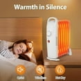 thumbnail image 5 of Ecotronic 700W Oil Filled Radiator Heater with Thermostat, Overheat Protection, Small Indoor Electric Heater, White, 5 of 6