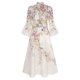 thumbnail image 2 of Zim Style Natura Buttoned Belted Printed Linen Midi Dress, 2 of 5