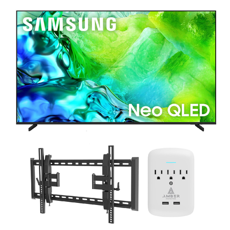 Samsung QN85QN80H TV with TILT-EXTENSION-37-90 and 3-OUTLET-SURGE (2026)