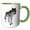Green/White, variant on 3drose, Grey Wolf, 11oz Mug