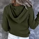 thumbnail image 4 of ICHUANYI Clearance Womens Casual Hoodies Fall Solid Long Sleeve Sweatshirt Drawstring Pullover Tops Blouse With Pocket(Army Green, M) ICHUANYI WER2023081512974, 4 of 6