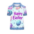 thumbnail image 6 of Odbmxy Womens Plus Size T Shirts Collared Summer Short Sleeve Womens Shirts Vacation Loose Easter Graphic Leisure Blue Tops, 6 of 6
