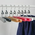 thumbnail image 5 of witspace Wooden Pants Hangers with Clips 10 Pack Non Slip Skirt Hangers, Smooth Finish Solid Wood Jeans/Slack Hanger with Hook - Pants Clip Hangers for Skirts, 5 of 9