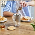 thumbnail image 3 of Tasse en Verre à Double Paroi avec Infuseur à Thé en Acier Inoxydable et Couvercle en Bambou - 450 ml, 3 of 5