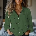 thumbnail image 2 of Yigetop Women Button Down Shirt, Women's Fashion Spring Summer Casual Long Sleeve Loose Shirt Top Womens Long Sleeve Button Down Shirts Green L, 2 of 9