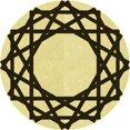 thumbnail image 1 of Ahgly Company Tapis de Zone Rond d'Intérieur Lavable à la Machine, Style Transitionnel, Jaune Moutarde, 5 Pieds Rond, 1 of 7