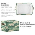 thumbnail image 2 of Yayeee 2 Pack Canvas Storage Basket with Handles for Shelves Fabric Bins Closet Organizer, Green Wave Pattern, 2 of 8