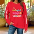 thumbnail image 5 of AKOEE Womens Crewneck Sweatshirts Football Printed Loose Pullover Graphic Sweatshirt Long Sleeve Tops Fall (XL, Red|Letter), 5 of 8