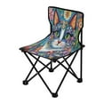 thumbnail image 2 of BZSMCE Camping Chairs Modern Flower Crown Feline Pattern Folding chair, 2 of 8