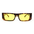 thumbnail image 2 of Womens Mod Square Rectangle Subtle Cat Eye Plastic Retro Sunglasses Tortoise - Yellow, 2 of 4