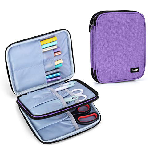 Blue Double-Layer Organizer for Cricut Accessories Bag Only Luxja Carrying Bag for Cricut Pen Set and Basic Tool Set 