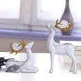 thumbnail image 4 of Estatua de ciervo, estatuilla de resina, escultura de Animal, manualidades para el hogar, oficina, decoración de mesa, adorno Blanco Soledad Estatua de escultura de ciervo, 4 of 6