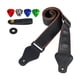 thumbnail image 1 of Correa para guitarra acústica, correa para el hombro para guitarra, accesorios para cinturón con soporte para púas, accesorio de guitarra ajustable negro, 1 of 10