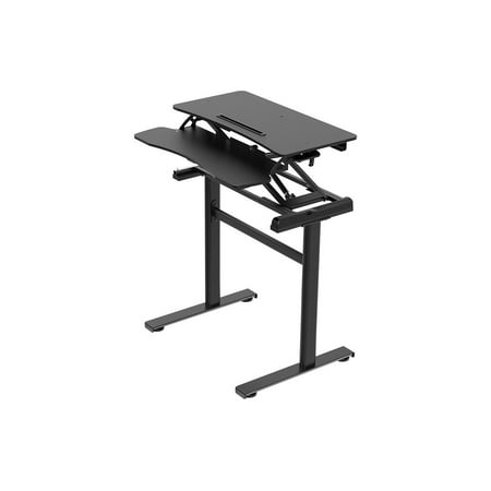 Monoprice Compact Mini Standalone Sit-Stand Desk - 31 Inches - Black,  Designed To Support A Complete Computer Setup - (Best Desk Setup Accessories)