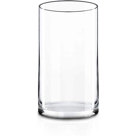 H:12" D:6" Large Cylinder Clear Glass Vase for Wide Bouquet Flower Vase Centerpieces Display Hurricane Floating Candle Holder