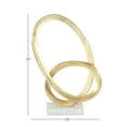 thumbnail image 4 of 12" x 17" Gold Aluminum Metal Loop Geometric Sculpture with Marble Base, by CosmoLiving by Cosmopolitan, 4 of 12