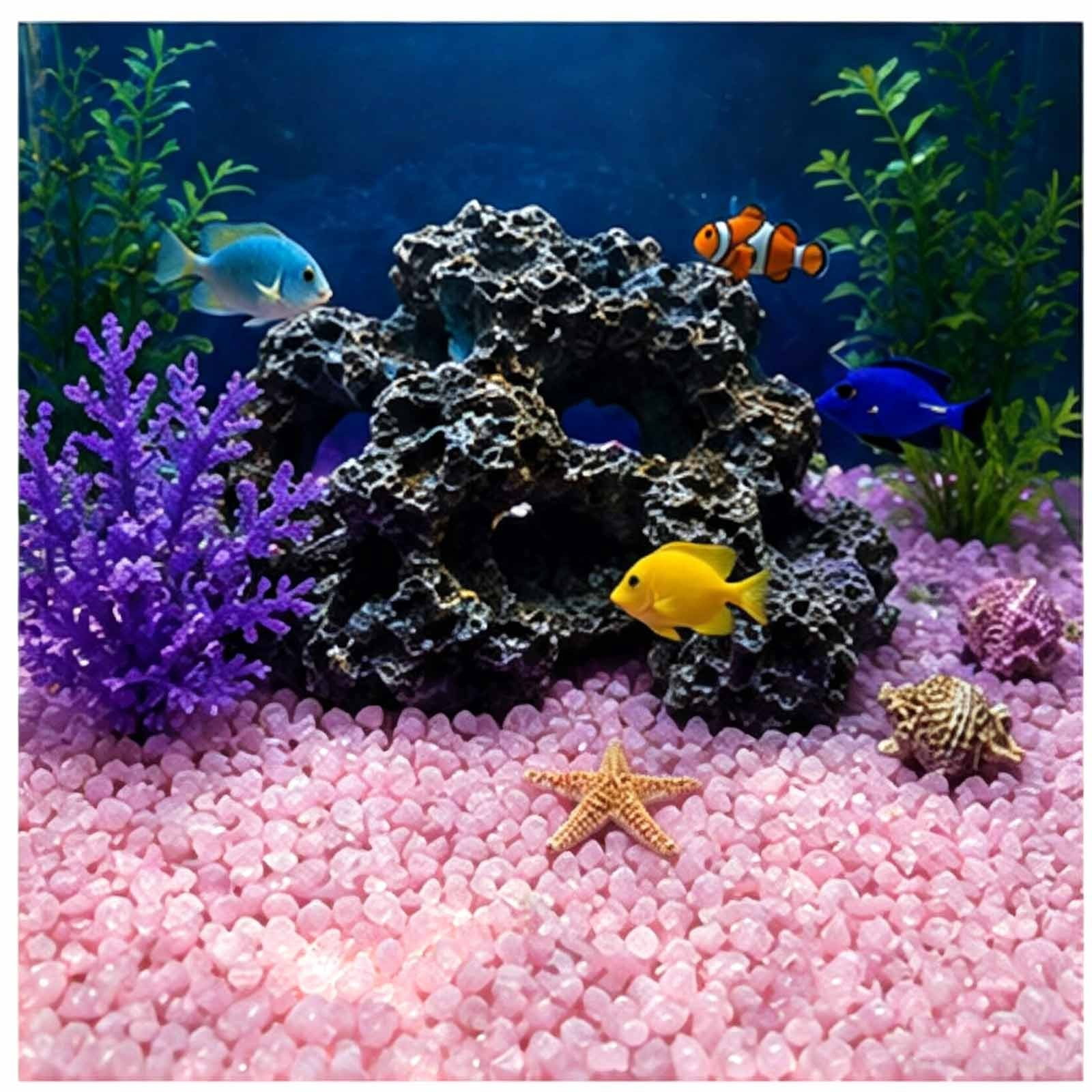 Roiihwy Small Aquarium Gravel Sand, Decorative Fish Tank Gravel, Glow in The Dark Rocks for Vase Fillers, Terrarium, Fairy Garden, Potted Plants