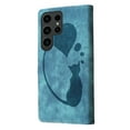 thumbnail image 6 of For Samsung Galaxy S23 Ultra 5G 6.8" Cat Patterned Embossed Strong Magnetic Attachment/Closure, Card Slots/Pocket, PU Leather Flip Wallet Case ﻿,Blue,For Galaxy S23 Ultra 5G, 6 of 8