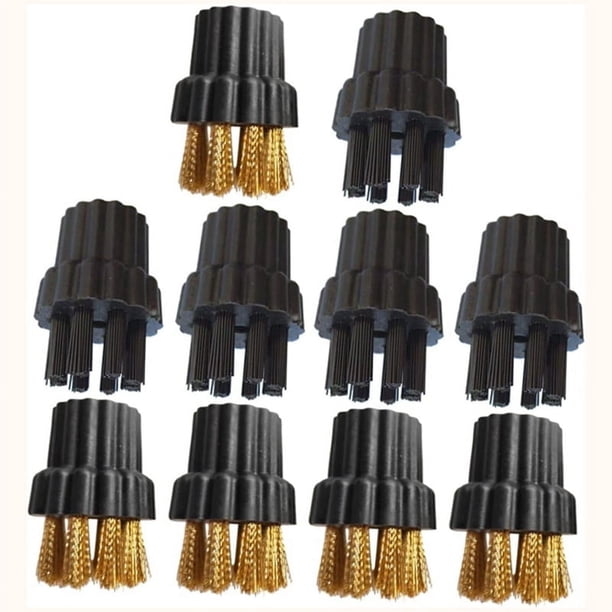 10 Piezas de Cabezales de Cepillo para Trapeador A Vapor, Cabezales de Cepillo de Latón, Piezas de Repuesto, Accesorios para Cabezales de Cepillo de Limpieza A Vapor