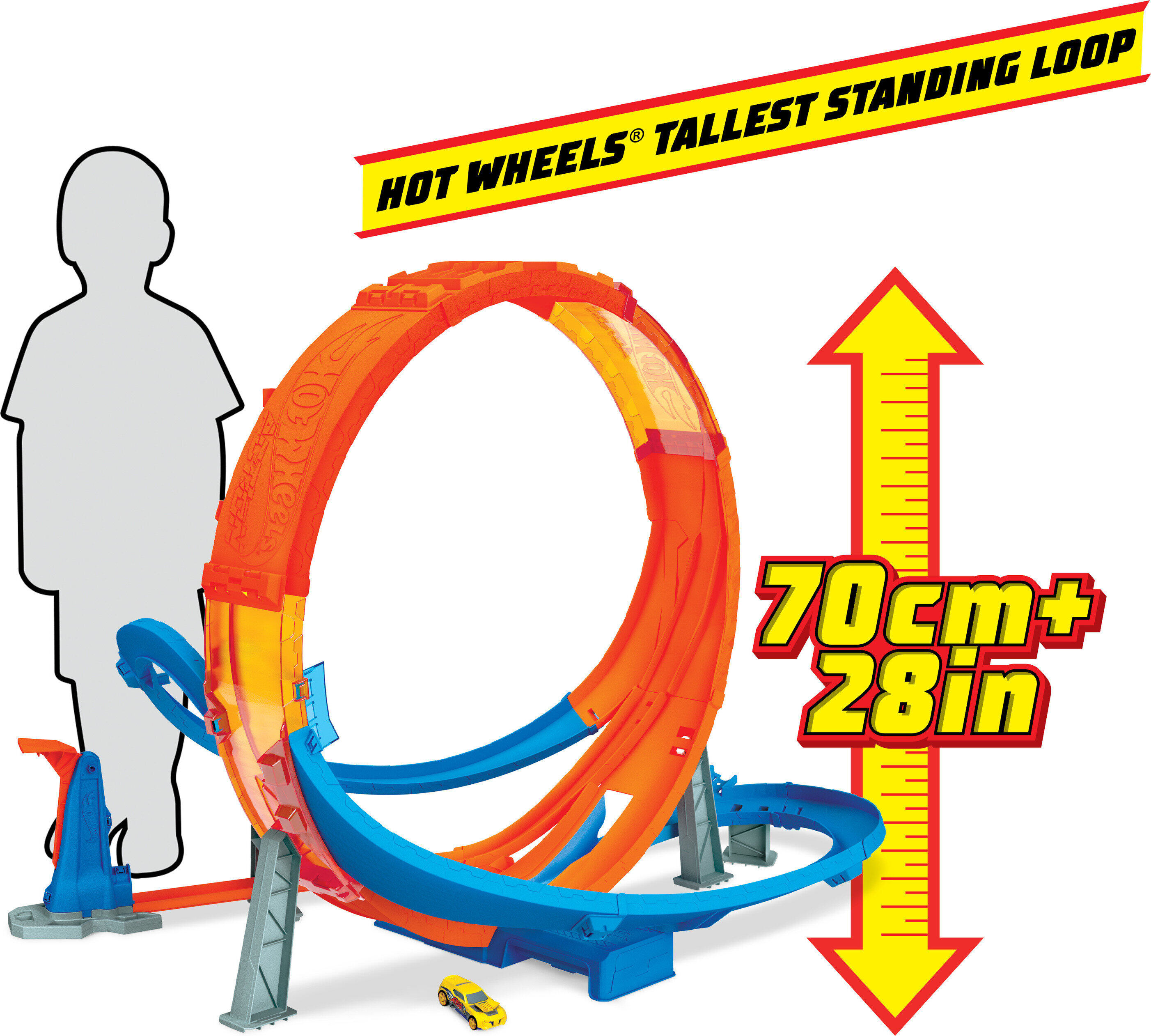 Hot Wheels Massive Loop Mayhem Track Set & 1:64 Scale Toy Car with Loop (28 Inches Wide) - image 6 of 7