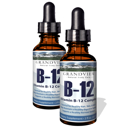 Vitamin B12 Complex Liquid Drops 2 Pack - Grandview Natural Body