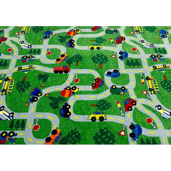 KidCarpet.com On The Go Kid's Road Rug, 6'x9' Rectangle, Multicolored Fun Kid's Road Rug | Rug for Nursery, Bedroom, Daycare Children Area Rug | Carpet for Kids Bedroom and Playroom