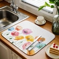 thumbnail image 3 of Dish Drying Mat for Kitchen Countertop, Pink Orange Blue Poppies Absorbent Dish Mat Reversible Quick Dry Non Slip Draining Mat Kitchen Drying Pad for Dishes, Utensils 18x24 Inch Watercolor Flowers, 3 of 9