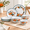 White, variant on 12-Piece White Dinnerware Set for 4 with Fall Pumpkin Plates and