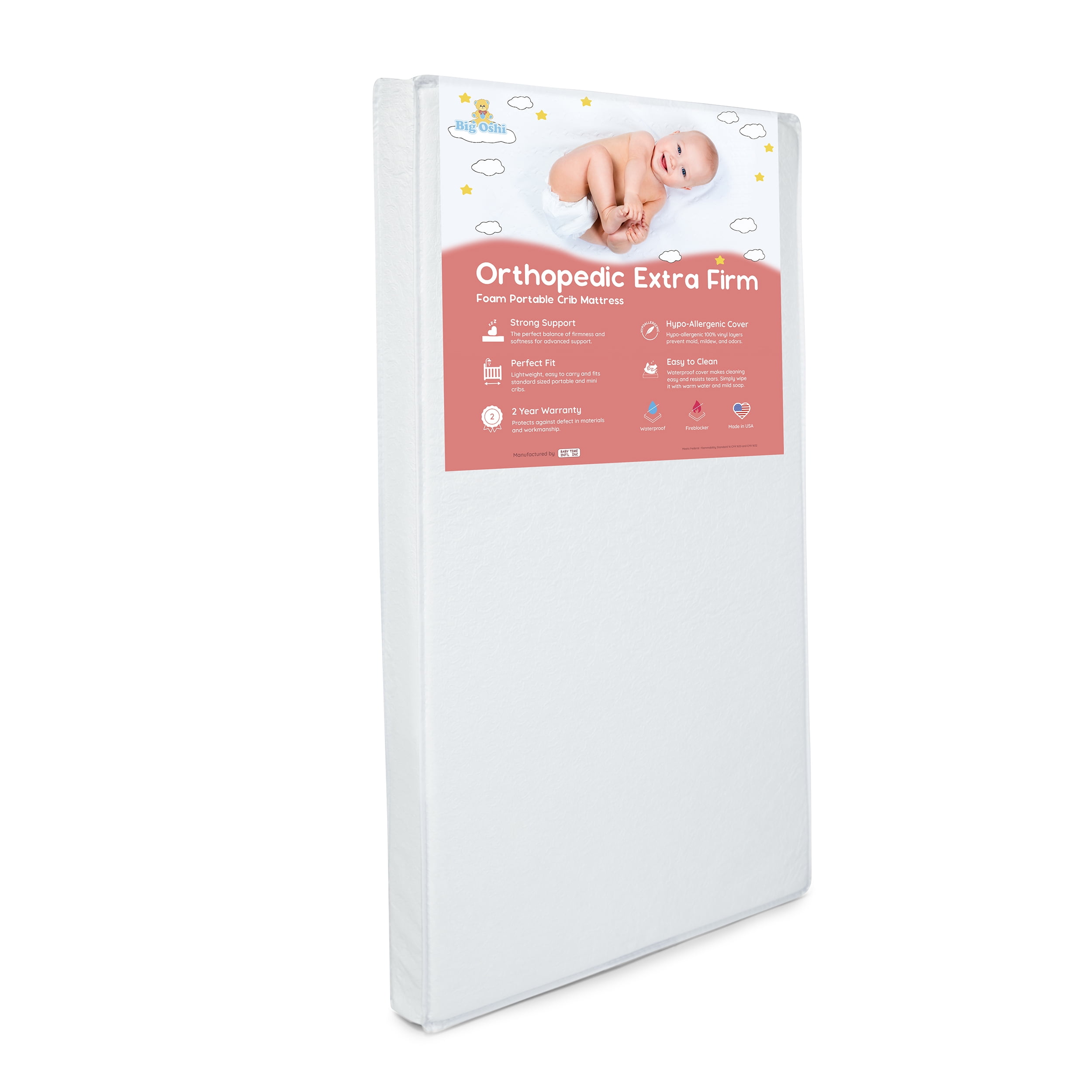 Big Oshi Baby Crib Waterproof Mattress Extra Firm 38 5x24 5x3