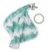 Dr. Brown's Lovey Blanket with Beaded Ring Teether and HappyPaci Silicone One-Piece Pacifier, Green