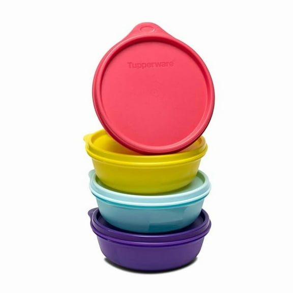 Tupperware Buddy Bowl Set, 300ml, 4 Pieces, Assorted, Plastic, Multicolour