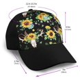 thumbnail image 2 of Naloa Sunflower Skull Boho Adult adjustable Print Baseball Hat, Patchwork curved brim baseball capfor Men and Women, One Size, 2 of 5