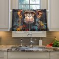 thumbnail image 5 of Coolnuti Colored Painted Monkey Valances for Windows 36 Inch Small Window Blackout Valance Curtains Rod Pocket Window Curtains Treatment for Kitchen Bathroom Cafe, 1 Panel Home Decor, 5 of 7