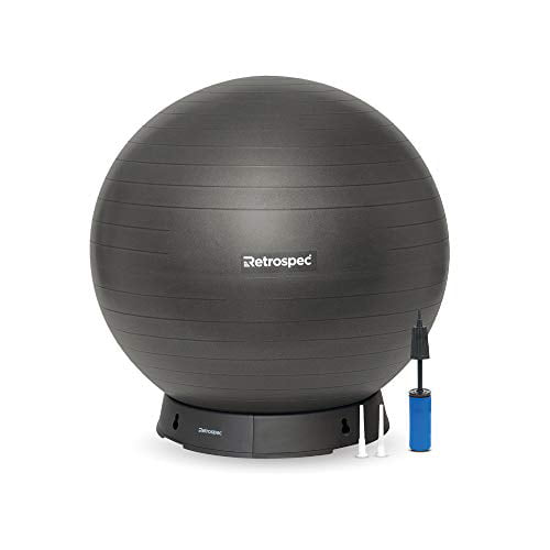 Yoga Stability Retrospec Luna Exercise Ball Base & Pump with Anti-Burst Material Perfect for Balance 