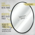 thumbnail image 5 of BizChair Black Round Wall Mirror - 24 Inch Large Round Mirror, Rustic Accent Mirror for Bathroom, Entry, Dining Room, & Living Room - Metal Mirror for Wall, 5 of 8