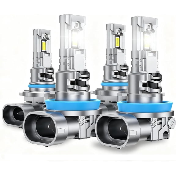 M3A series fog lights 9005+H11 white light 4-pack, 90000LM 800% Bright 6500K Cool White 60000+ Hours, 5 Min Plug-N-Play
