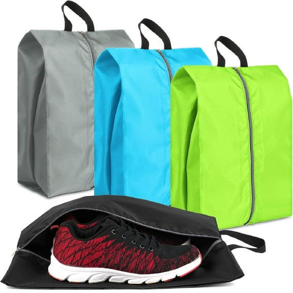 Yhmxh Large Travel Shoe Bags Portable Travel Gifts Shoe Organizer with Zipper Closure, Shoe Bags for Packing, Waterproof Nylon Shoe Storage Organizer with Handle Travel Bags For Men and Women