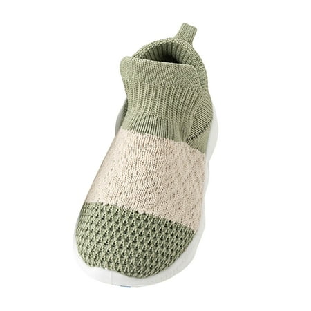 Ketyyh-chn99 Toddler/Little Kid Boys Girls Shoes Boys  Sneakers Fashion All Season Children Boys Sports Shoes Flat Thick Bottom Lightweight Toddler Running Shoes Green 9.5