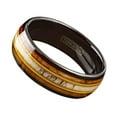 thumbnail image 3 of Tungsten Carbide Rings for Men Wedding Bands for Him 8mm Black Deer Antler Whiskey Barrel Guitar String, 3 of 5