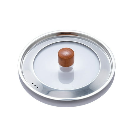 

1Pc Pot Cover Stainless Steel Glass Pot Lid Transparent Glass Window Pot Cover Anti Oil Splashing Pot Lid Protector (18cm)