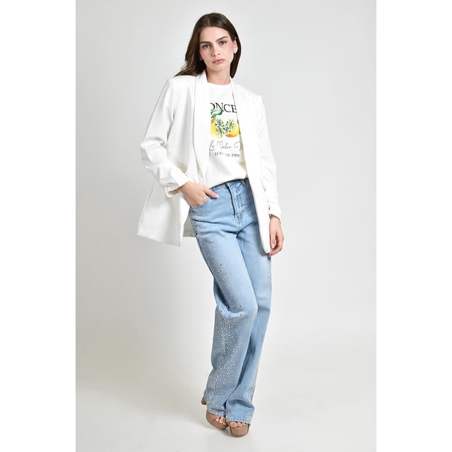 Blazer manga 3/4 Roman Fashion /Juvenil, 12255 (Blanco) blanco M