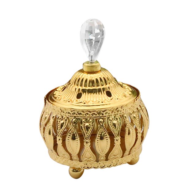 Soporte para quemador de dorado, difusor de fragancias para meditación y yoga, decoración para el hogar, incensario hueco, decoración de cúpu Modelo 1 Baoblaze sostenedor de incienso