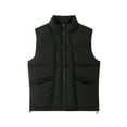 thumbnail image 5 of LpwkSSA Men's Quilted Puffer Vest Full Zip Up With Zippered Pockets Stand Collar Lightweight Causal Sleeveless Jacket Warmth Fall Winter Menswear Tops Black M, 5 of 7