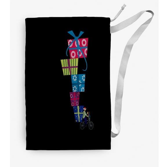 Simply Daisy Special Delivery 18 x 29 in Black Laundry Bag