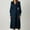 Dark Blue, variant on Women's Maxi Dress Satin Long Sleeve Maxi Dress Puffy Shoulder Lantern Sleeve V Neck Button Down Flowy Party Gown