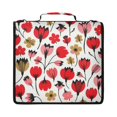 thumbnail image 2 of Retro Red-gold Florals Printed Zipper Binder with Handle&Shoulder Strap 2 inch 3 Ring 500+300 Sheet Capacity File Folder Organizer, 2 of 8